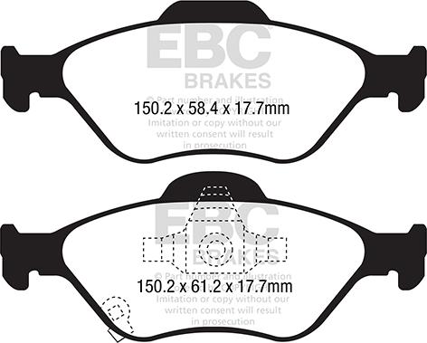 EBC Brakes DPX2288 - Əyləc altlığı dəsti, əyləc diski furqanavto.az