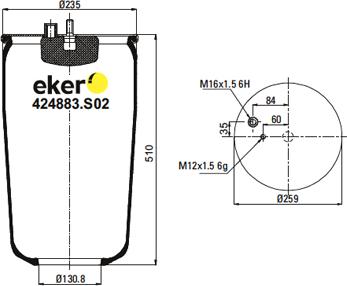 Eker 424883S02 - Körük, pnevmatik asqı furqanavto.az