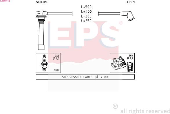 EPS 1.499.111 - Alovlanma kabeli dəsti furqanavto.az