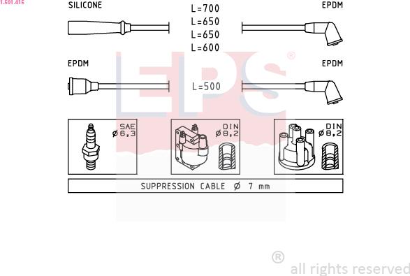 EPS 1.501.415 - Alovlanma kabeli dəsti furqanavto.az