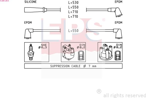 EPS 1.501.413 - Alovlanma kabeli dəsti furqanavto.az