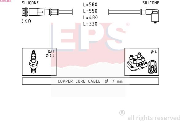 EPS 1.501.363 - Alovlanma kabeli dəsti furqanavto.az