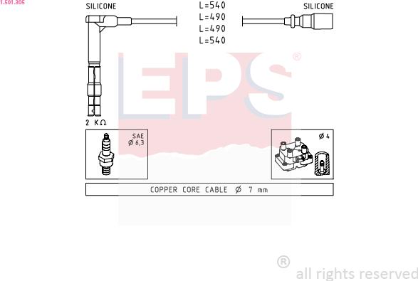 EPS 1.501.305 - Alovlanma kabeli dəsti furqanavto.az