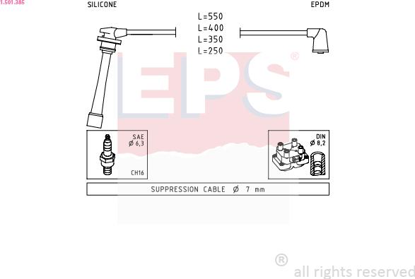 EPS 1.501.385 - Alovlanma kabeli dəsti furqanavto.az