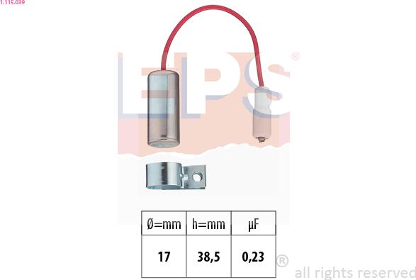 EPS 1.115.039 - Kondensator, alışdırıcı furqanavto.az