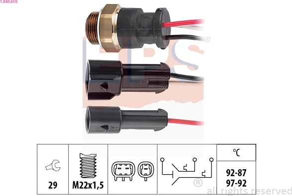 EPS 1.850.610 - Temperatur açarı, radiator/kondisioner ventilyatoru furqanavto.az