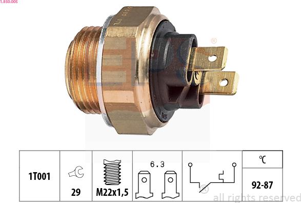 EPS 1.850.005 - Temperatur açarı, radiator/kondisioner ventilyatoru furqanavto.az