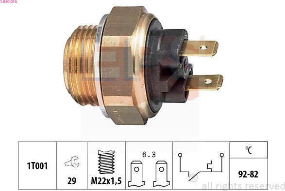 EPS 1.850.016 - Temperatur açarı, radiator/kondisioner ventilyatoru furqanavto.az