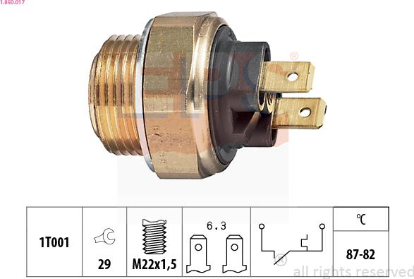 EPS 1.850.017 - Temperatur açarı, radiator/kondisioner ventilyatoru furqanavto.az