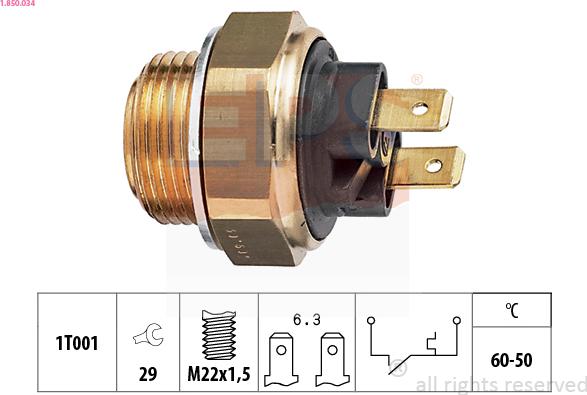 EPS 1.850.034 - Temperatur açarı, radiator/kondisioner ventilyatoru furqanavto.az