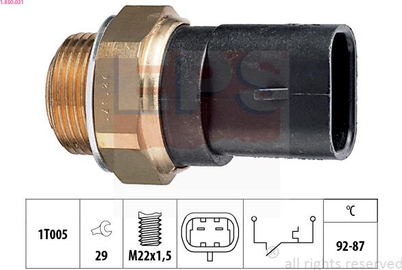 EPS 1.850.031 - Temperatur açarı, radiator/kondisioner ventilyatoru furqanavto.az