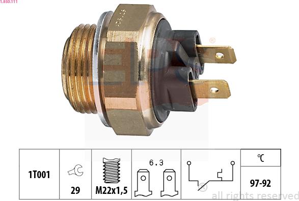 EPS 1.850.111 - Temperatur açarı, radiator/kondisioner ventilyatoru furqanavto.az