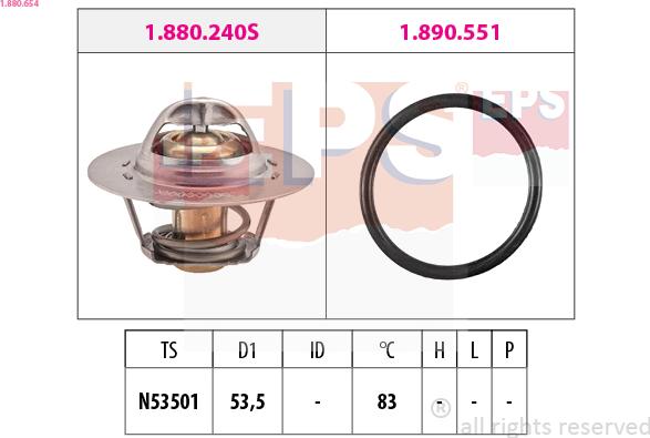 EPS 1.880.654 - Termostat, soyuducu furqanavto.az