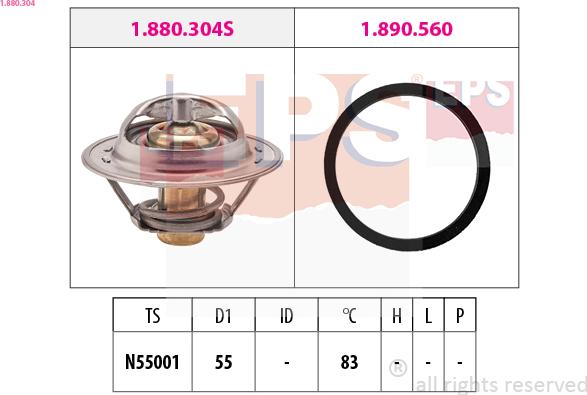 EPS 1.880.304 - Termostat, soyuducu furqanavto.az