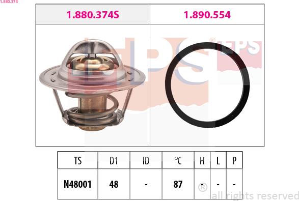 EPS 1.880.374 - Termostat, soyuducu furqanavto.az