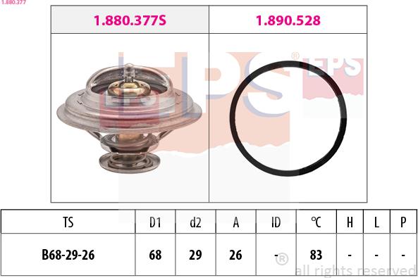 EPS 1.880.377 - Termostat, soyuducu furqanavto.az