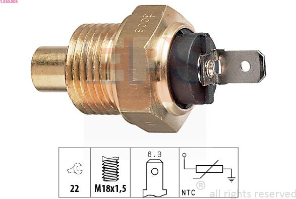 EPS 1.830.008 - Sensor, soyuducu suyun temperaturu furqanavto.az