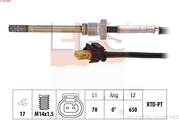 EPS 1.220.069 - Sensor, işlənmiş qazın temperaturu furqanavto.az