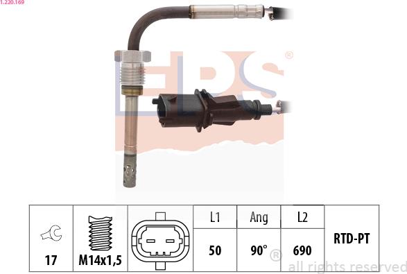 EPS 1.220.169 - Sensor, işlənmiş qazın temperaturu furqanavto.az