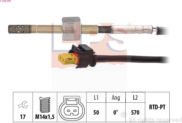 EPS 1.220.299 - Sensor, işlənmiş qazın temperaturu furqanavto.az