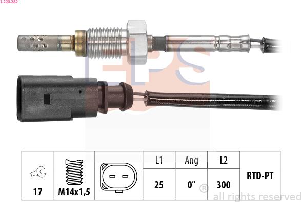 EPS 1.220.282 - Sensor, işlənmiş qazın temperaturu furqanavto.az