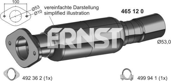 ERNST 465120 - Egzoz borusu furqanavto.az