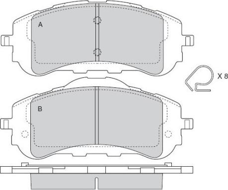 TOYOTA SU001B3771 - Əyləc altlığı dəsti, əyləc diski furqanavto.az