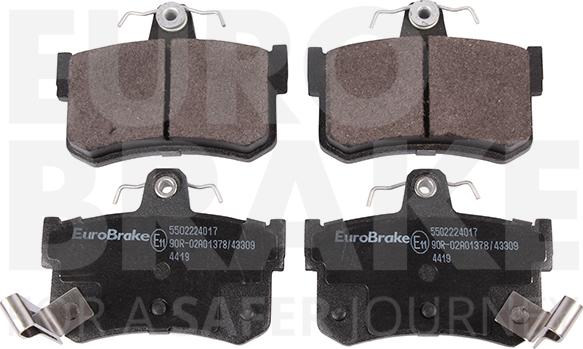 Eurobrake 5502224017 - Əyləc altlığı dəsti, əyləc diski furqanavto.az