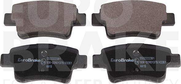 Eurobrake 5502222381 - Əyləc altlığı dəsti, əyləc diski furqanavto.az