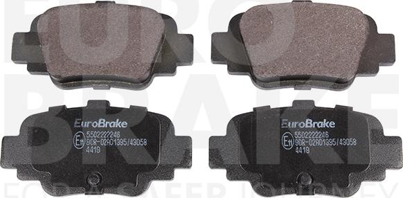 Eurobrake 5502222246 - Əyləc altlığı dəsti, əyləc diski furqanavto.az