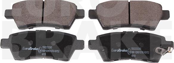 Eurobrake 5502222265 - Əyləc altlığı dəsti, əyləc diski furqanavto.az