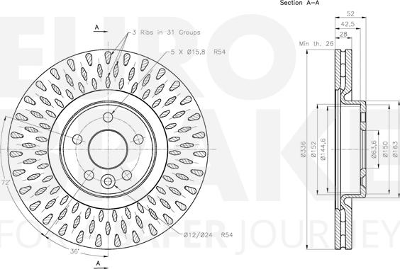 Eurobrake 5815314856 - Əyləc Diski furqanavto.az