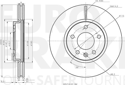 Eurobrake 5815313685 - Əyləc Diski furqanavto.az