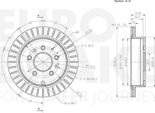 Eurobrake 5815313277 - Əyləc Diski furqanavto.az