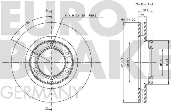 Eurobrake 5815204542 - Əyləc Diski furqanavto.az