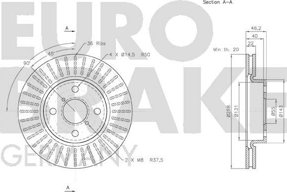 Eurobrake 58152045115 - Əyləc Diski furqanavto.az