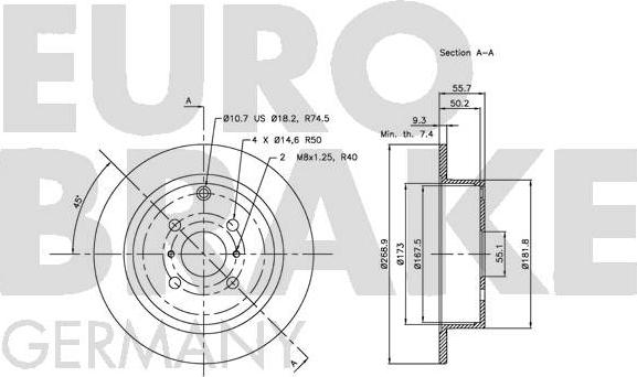 Eurobrake 5815204581 - Əyləc Diski furqanavto.az