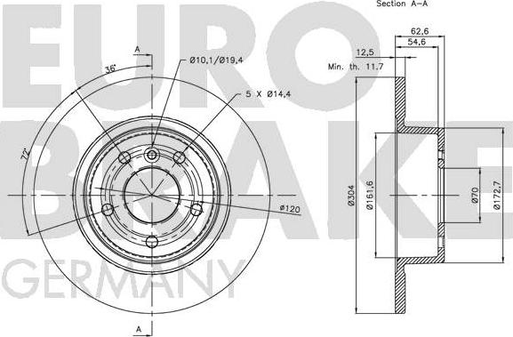 Eurobrake 5815204019 - Əyləc Diski furqanavto.az