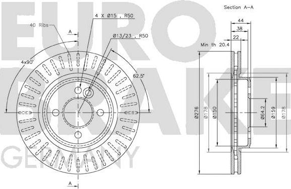 Eurobrake 5815204016 - Əyləc Diski furqanavto.az