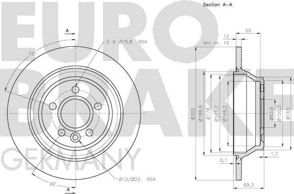 Eurobrake 5815204859 - Əyləc Diski furqanavto.az