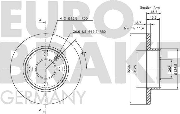 Eurobrake 5815204306 - Əyləc Diski furqanavto.az