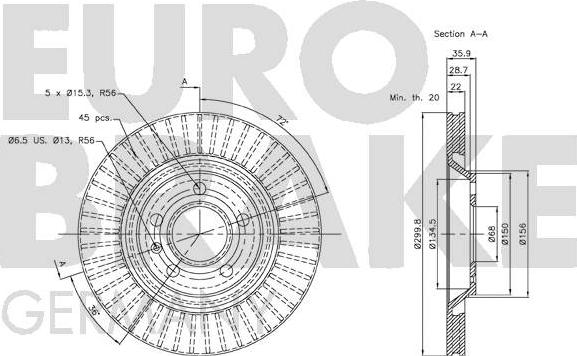 Eurobrake 58152047113 - Əyləc Diski furqanavto.az