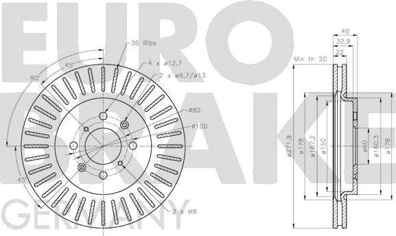 Eurobrake 5815205236 - Əyləc Diski furqanavto.az