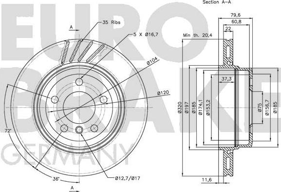 Eurobrake 5815201565 - Əyləc Diski furqanavto.az