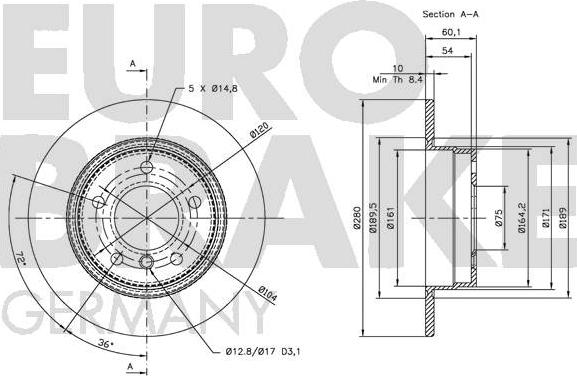 Eurobrake 5815201525 - Əyləc Diski furqanavto.az