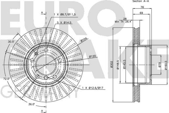 Eurobrake 5815201526 - Əyləc Diski furqanavto.az