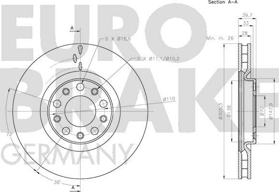 Eurobrake 5815201030 - Əyləc Diski furqanavto.az
