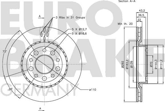 Eurobrake 5815201025 - Əyləc Diski furqanavto.az