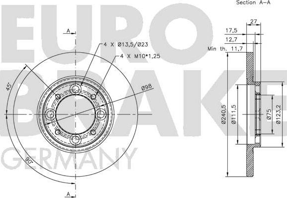 Eurobrake 5815201811 - Əyləc Diski furqanavto.az