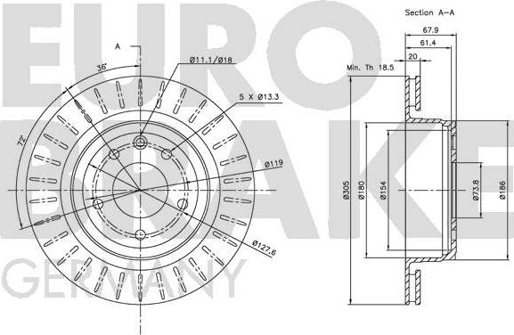 Eurobrake 5815201221 - Əyləc Diski furqanavto.az